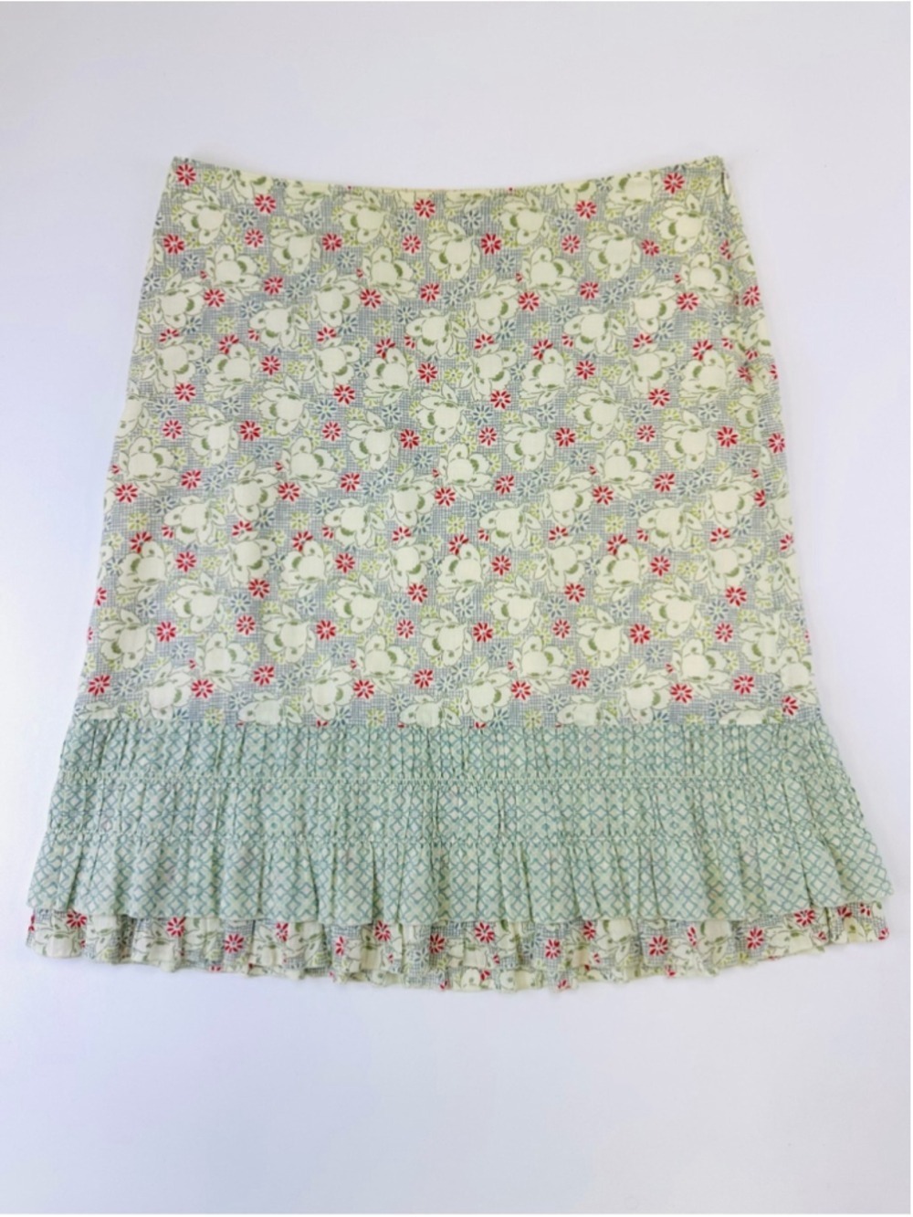 Cottagecore Vintage American Eagle cotton print skirt cotton lined Feminine Sz 8